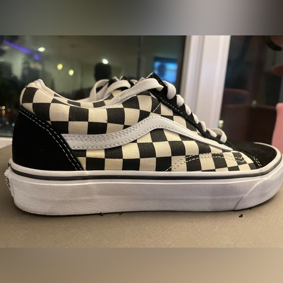 Vans Old Skool Trainers Primary Checkered Black/White Size 7 - Picture 3 of 16